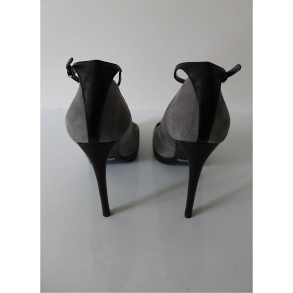 Burberry Ankle Strap Pointed Toe Suede Pumps Storm Grey Size 37 - Picture 6 of 9